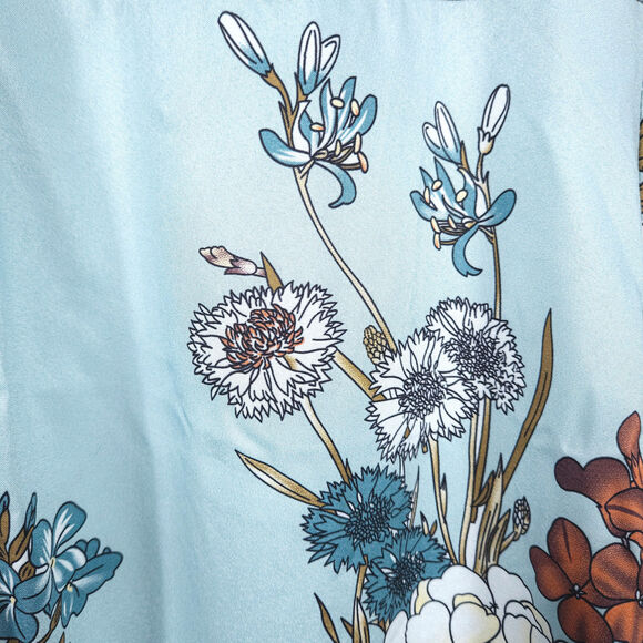 Misslook Maxi Dress Floral Blue Button Down Size XL Cottagecore - Picture 9 of 12